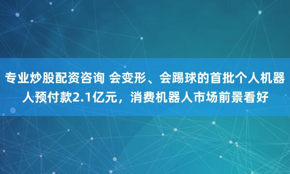专业炒股配资咨询 会变形、会踢球的首批个人机器人预付款2.1亿元，消费机器人市场前景看好